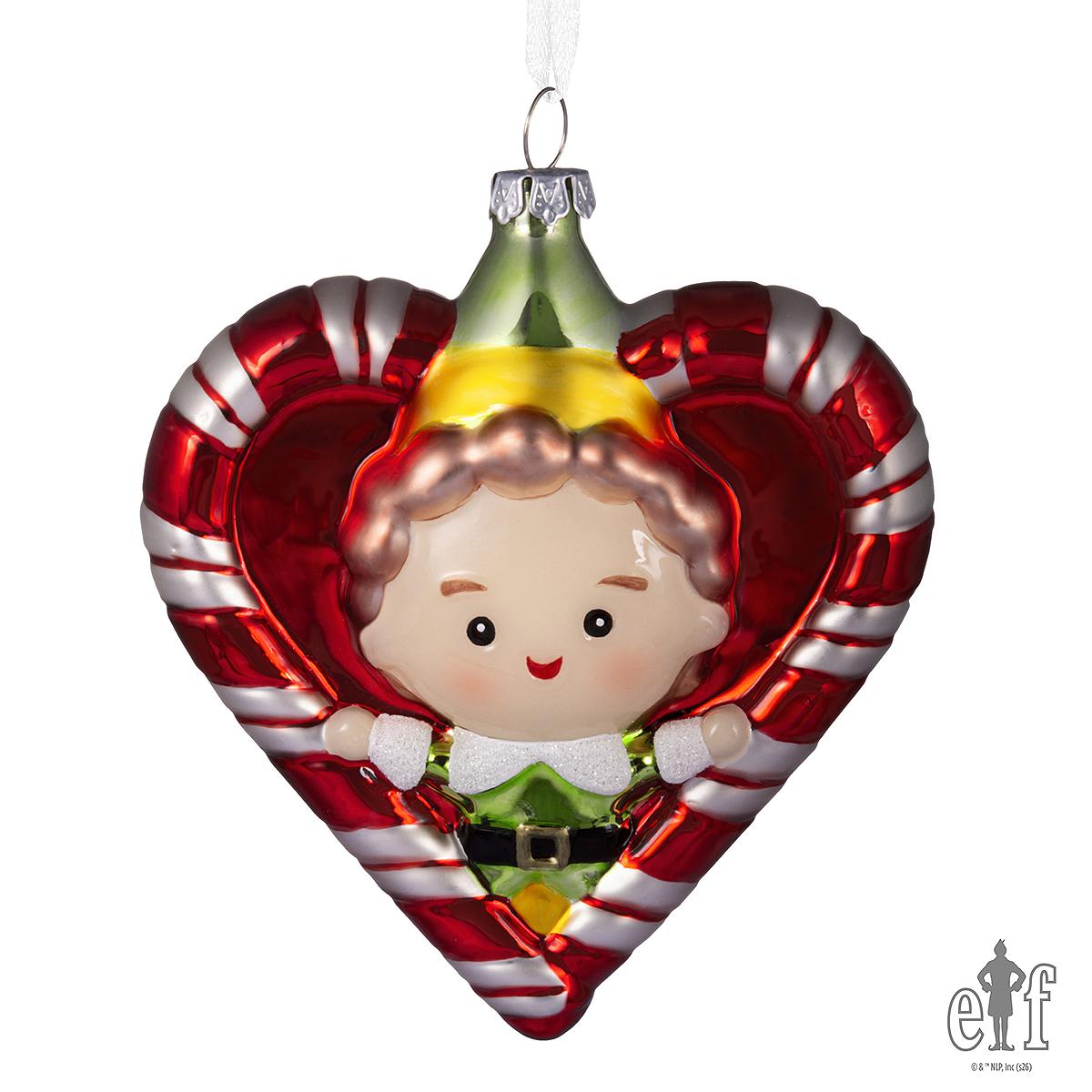 Elf In Wreath Hallmark Glass Orn