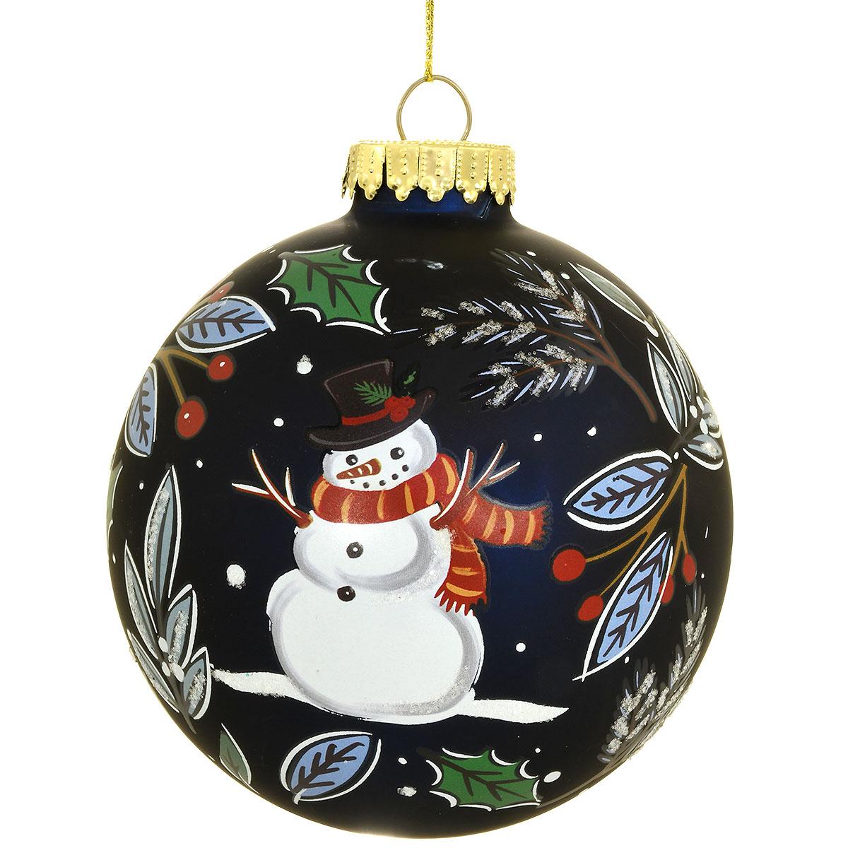 Blue Let It Snow Snowman Ornament