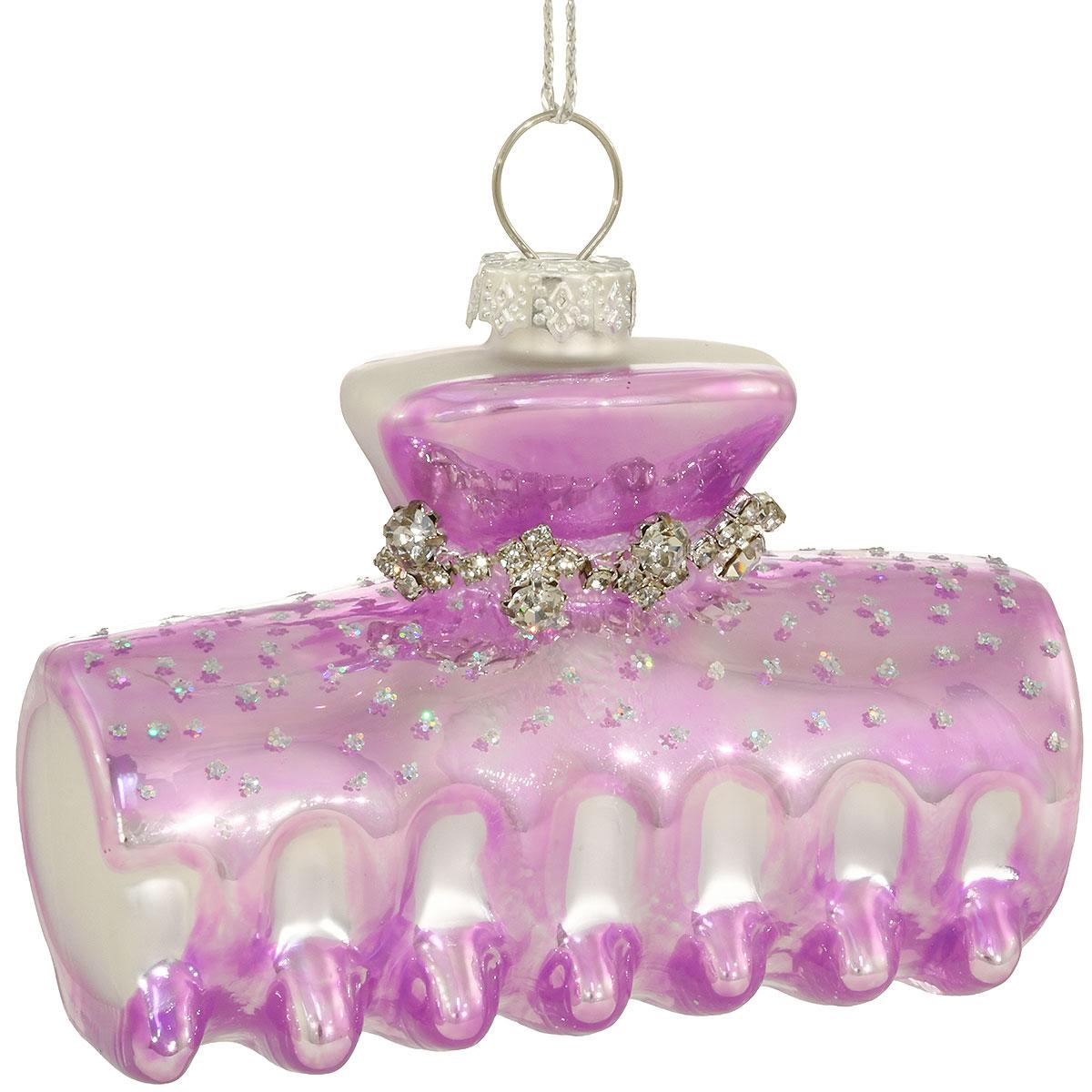 Hair Claw Clip 3.25 Glass Ornament
