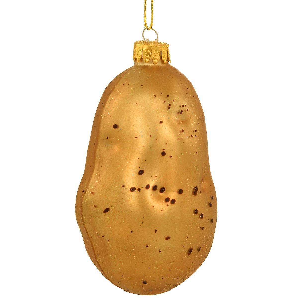 Yukon Gold Potato Spud Glass Ornament