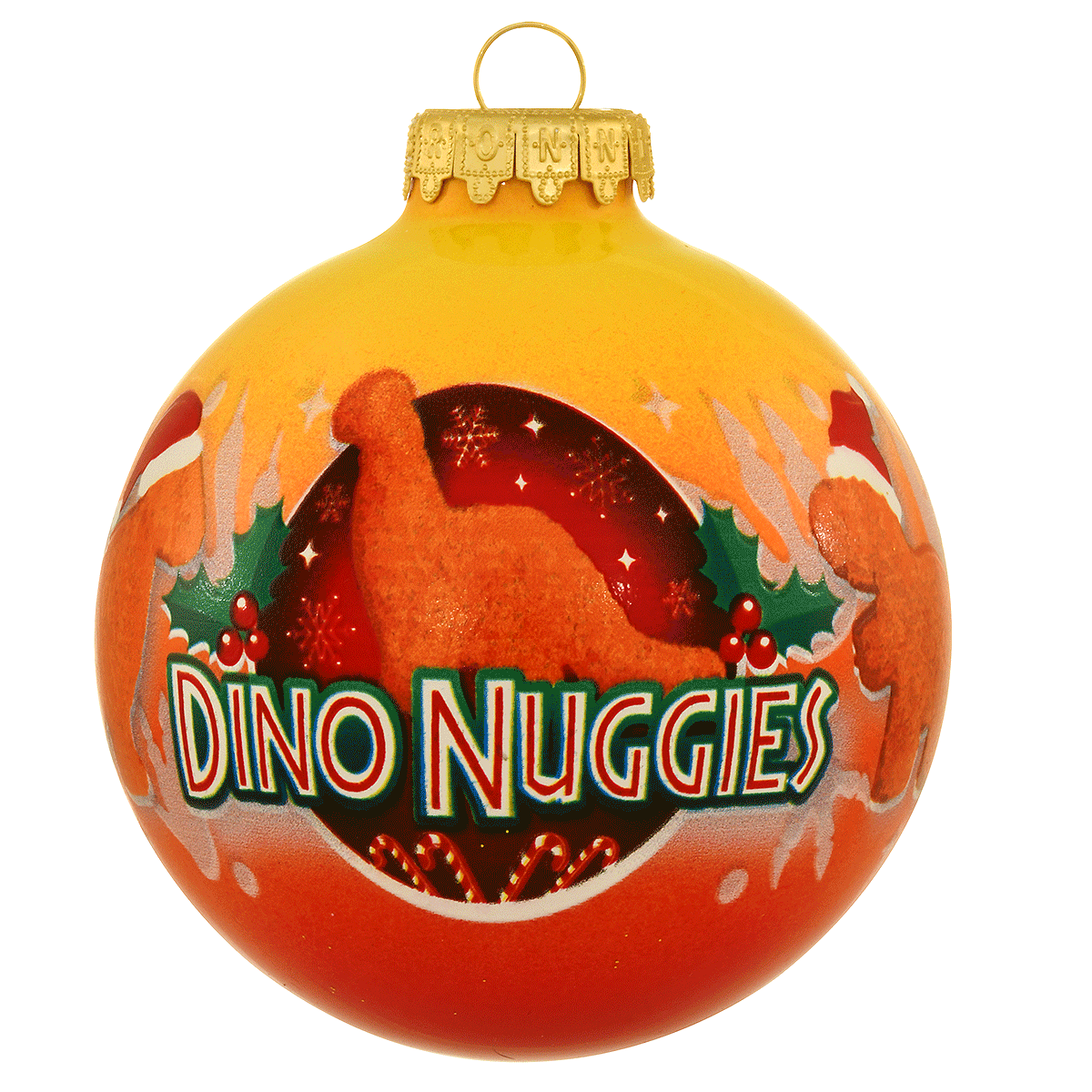 Dino Nuggies Glass Ornament