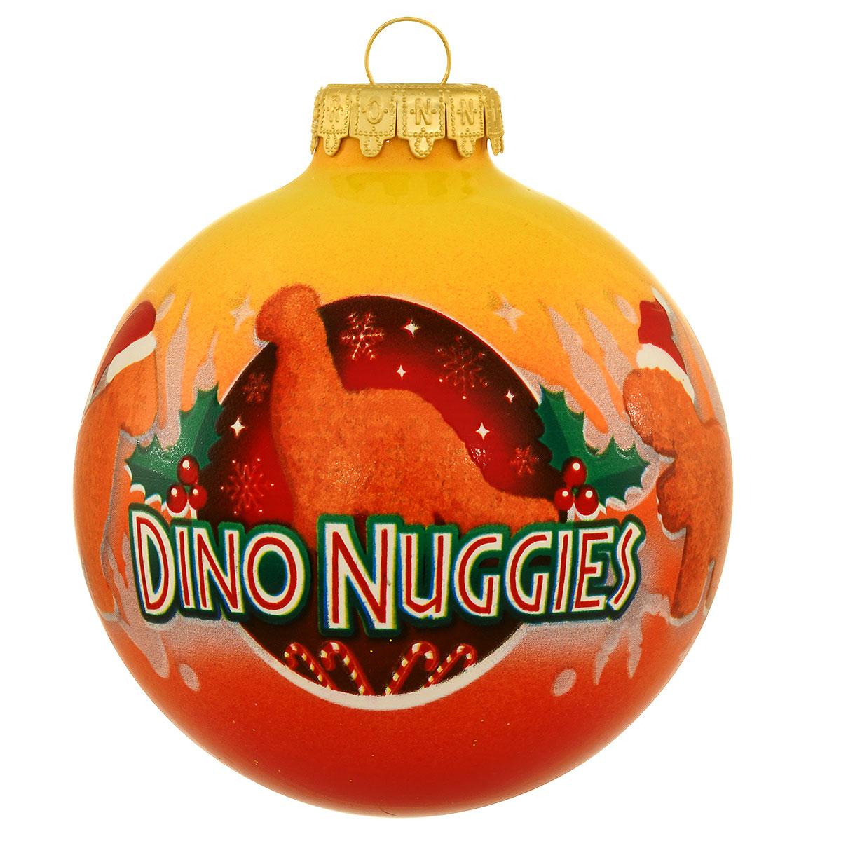 Dino Nuggies Glass Ornament