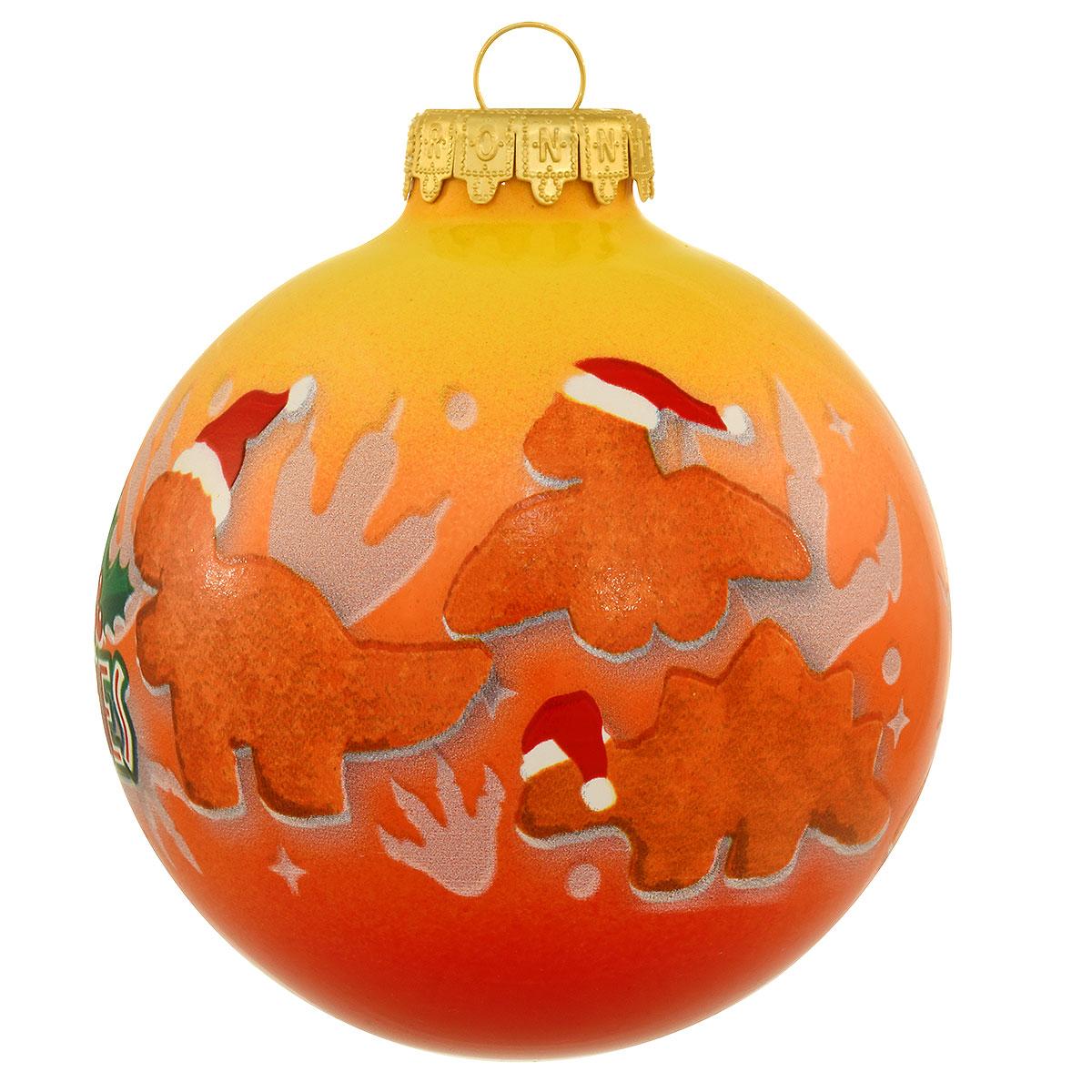 Dino Nuggies Glass Ornament