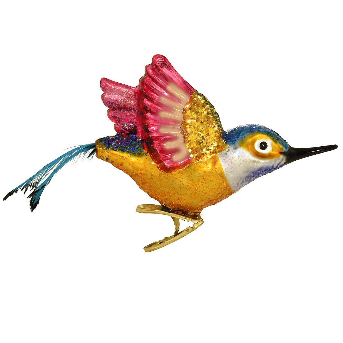Hummingbird Clip-On Glass Orn