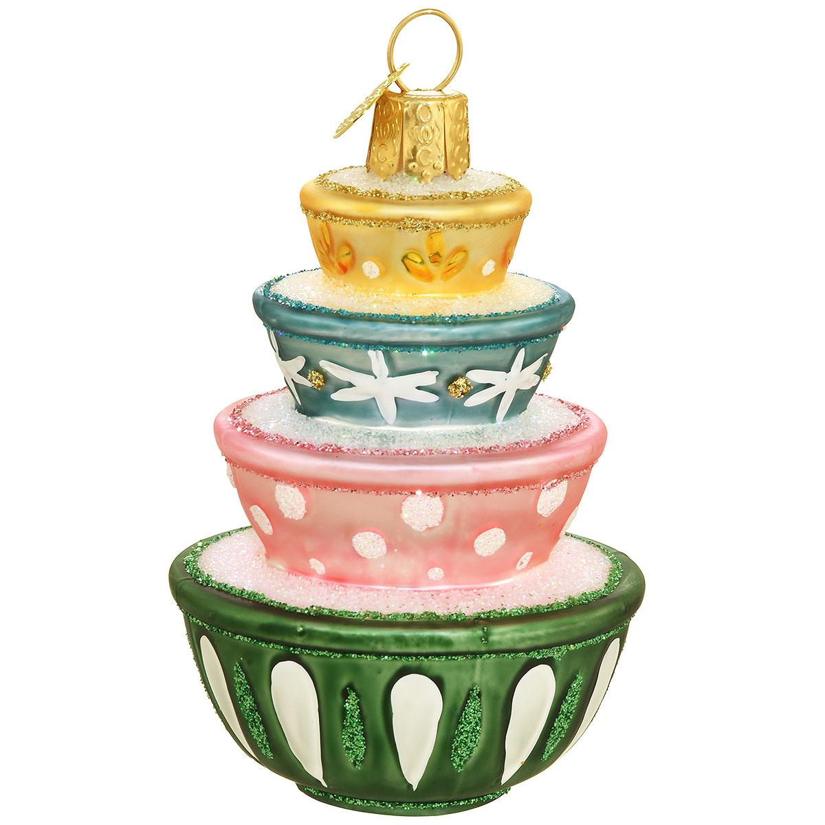 Stacked Mixing Bowls Glass Ornament