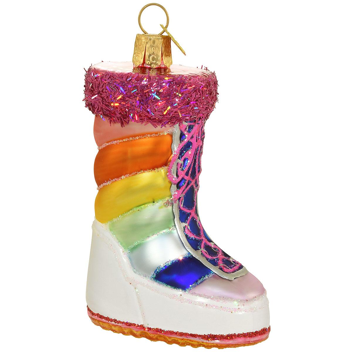 Snow Boot Glass Ornament