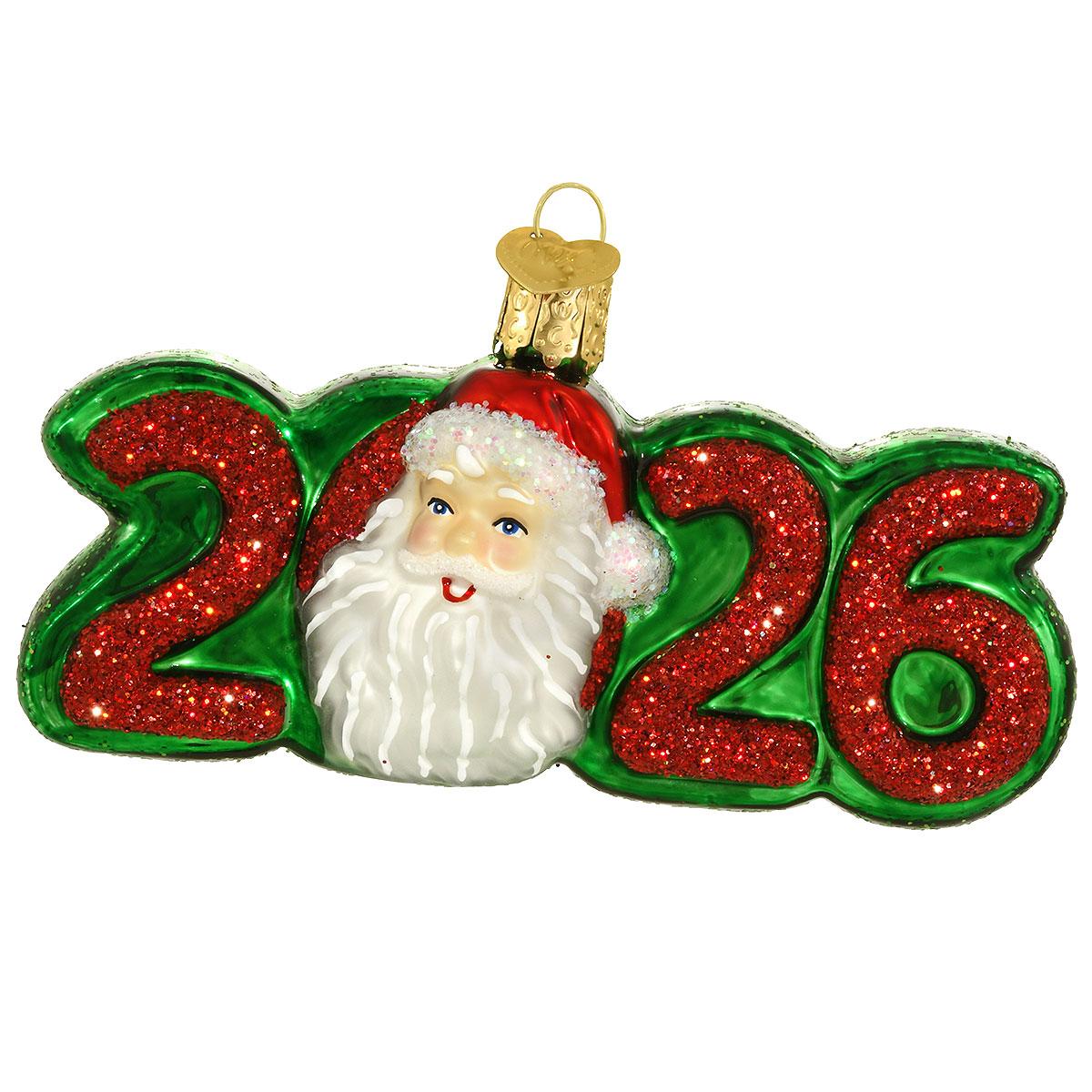 2026 Santa Glass Ornament
