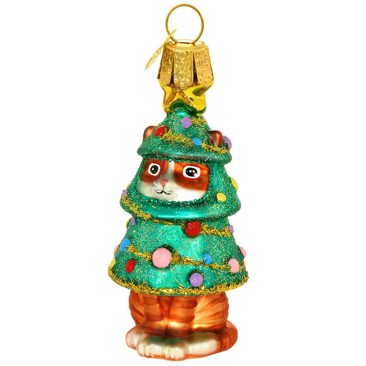 Meowmas Tree Glass Ornament