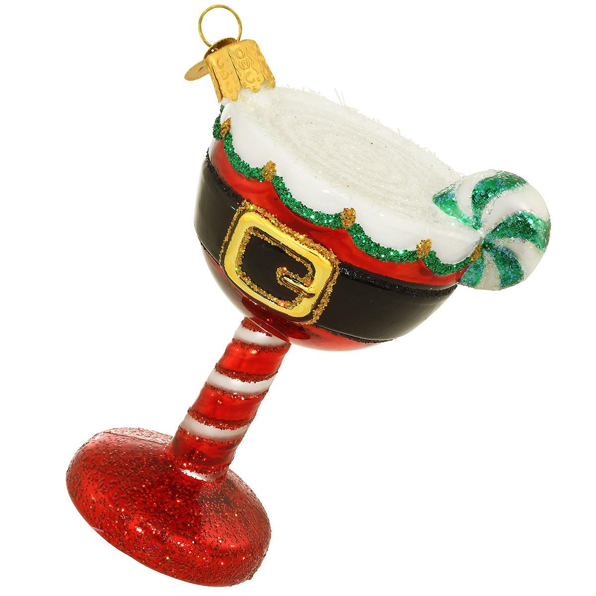 Santa Cocktail Glass Ornament