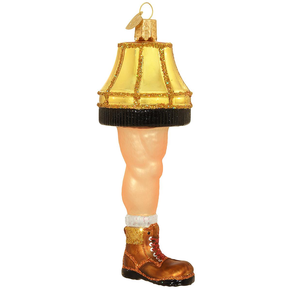 Man Leg Lamp Glass Ornament