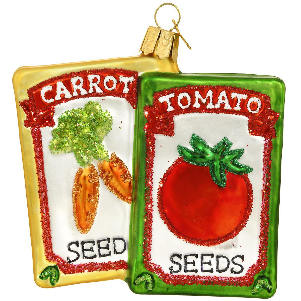 Garden Seeds Glass Ornament