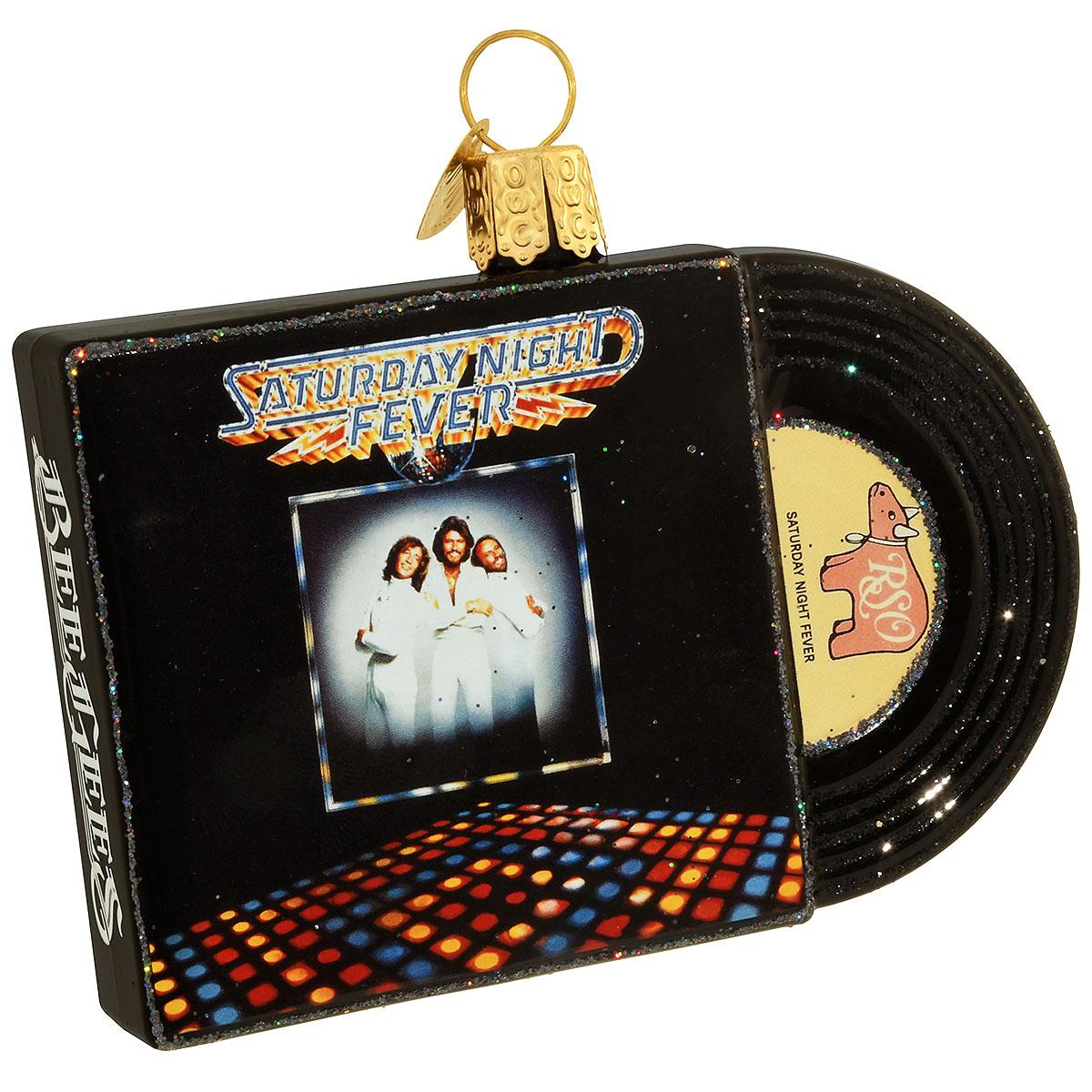 Bee Gees Saturday Night Fever Album Glass Ornament