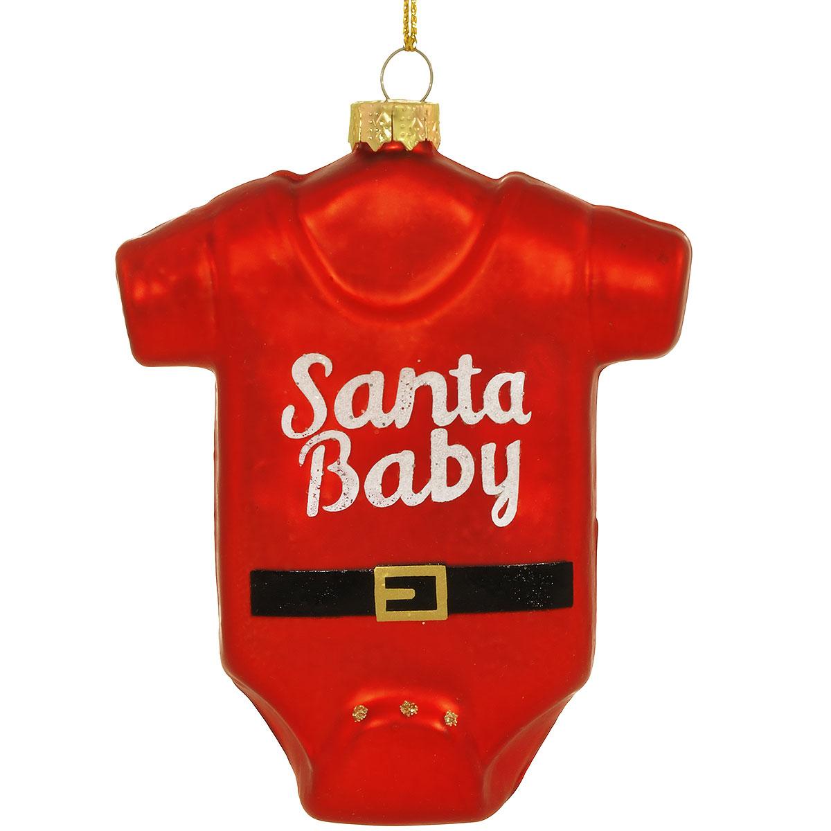 Santa Baby Onesie Glass Ornament