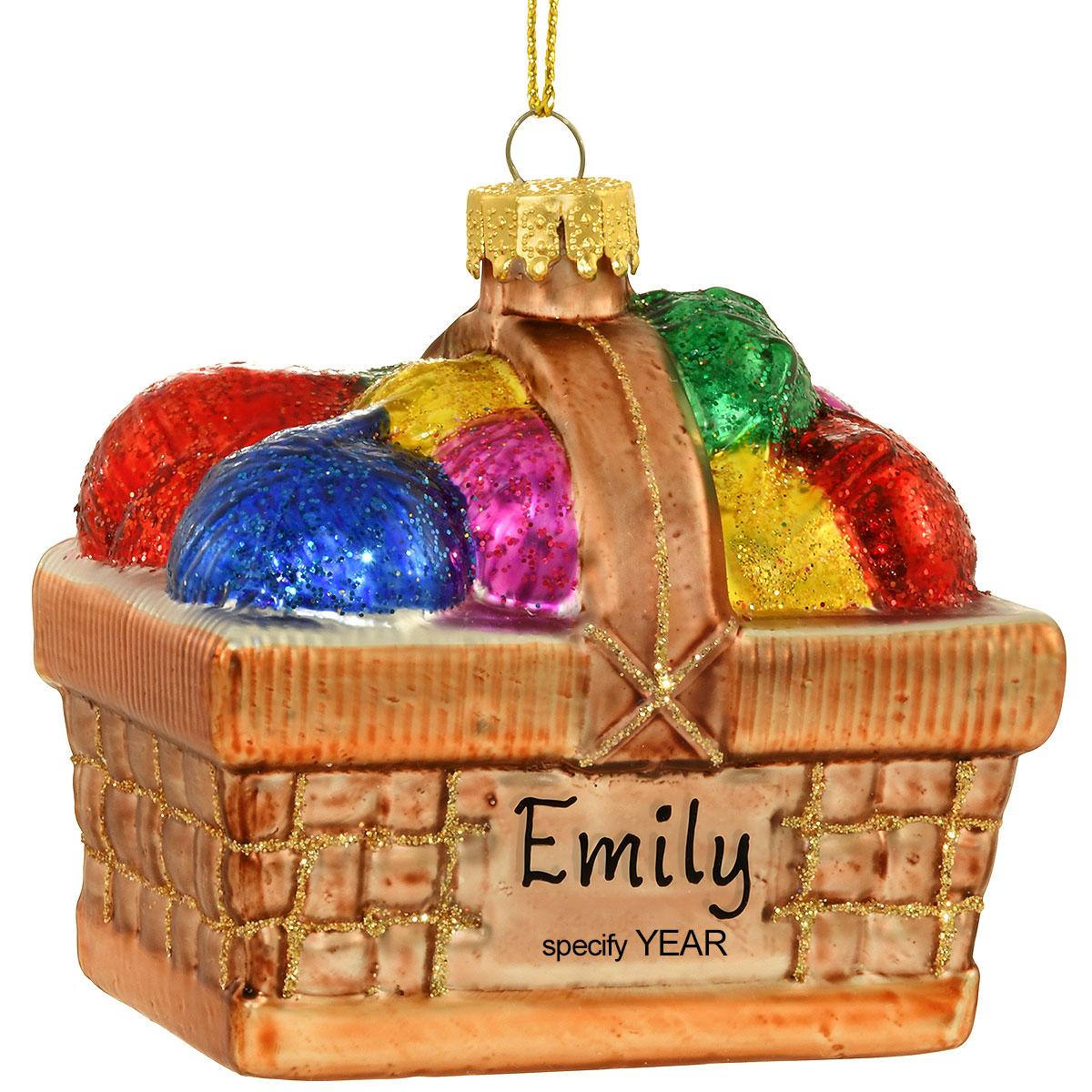 Personalized Wool Basket Ornament