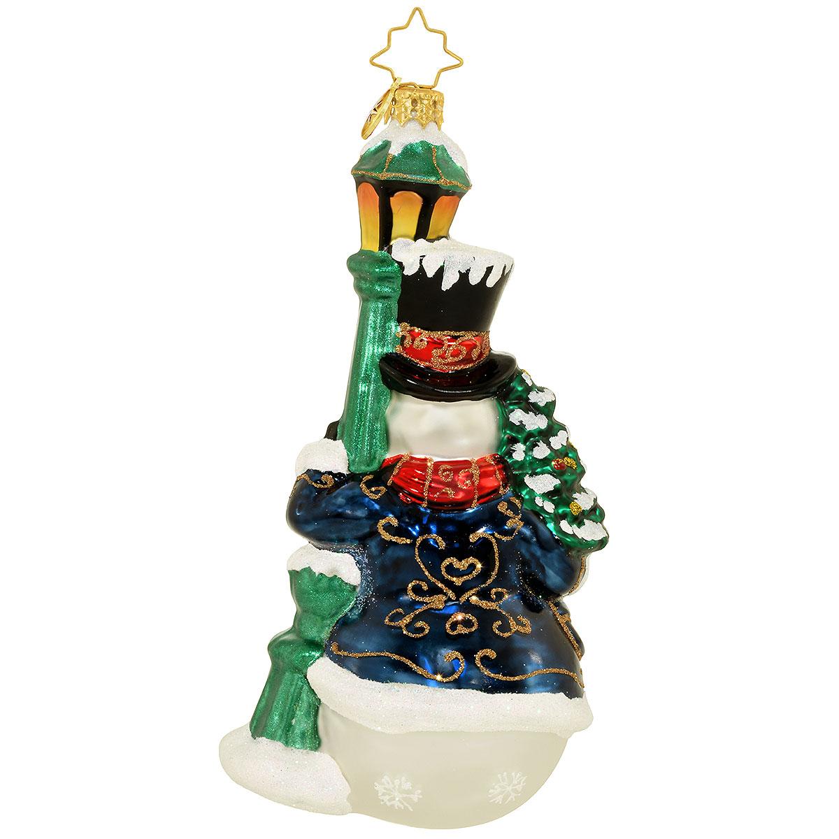 The Holiday Gentleman Christopher Radko Glass Snowman Ornament