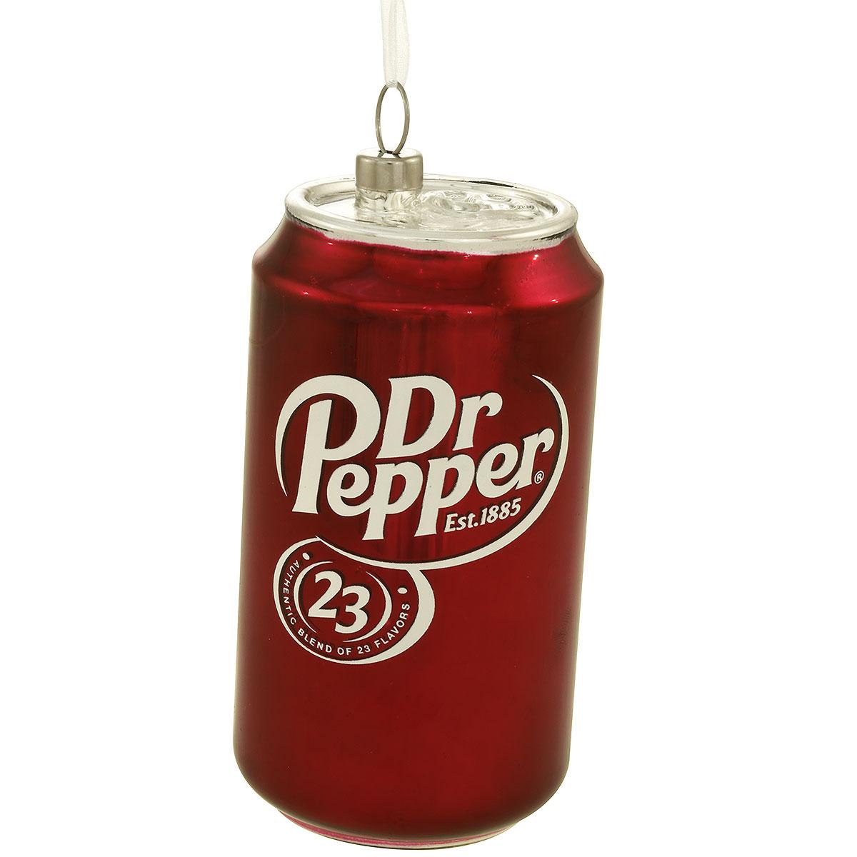 Dr. Pepper Soda Can Glass Ornament