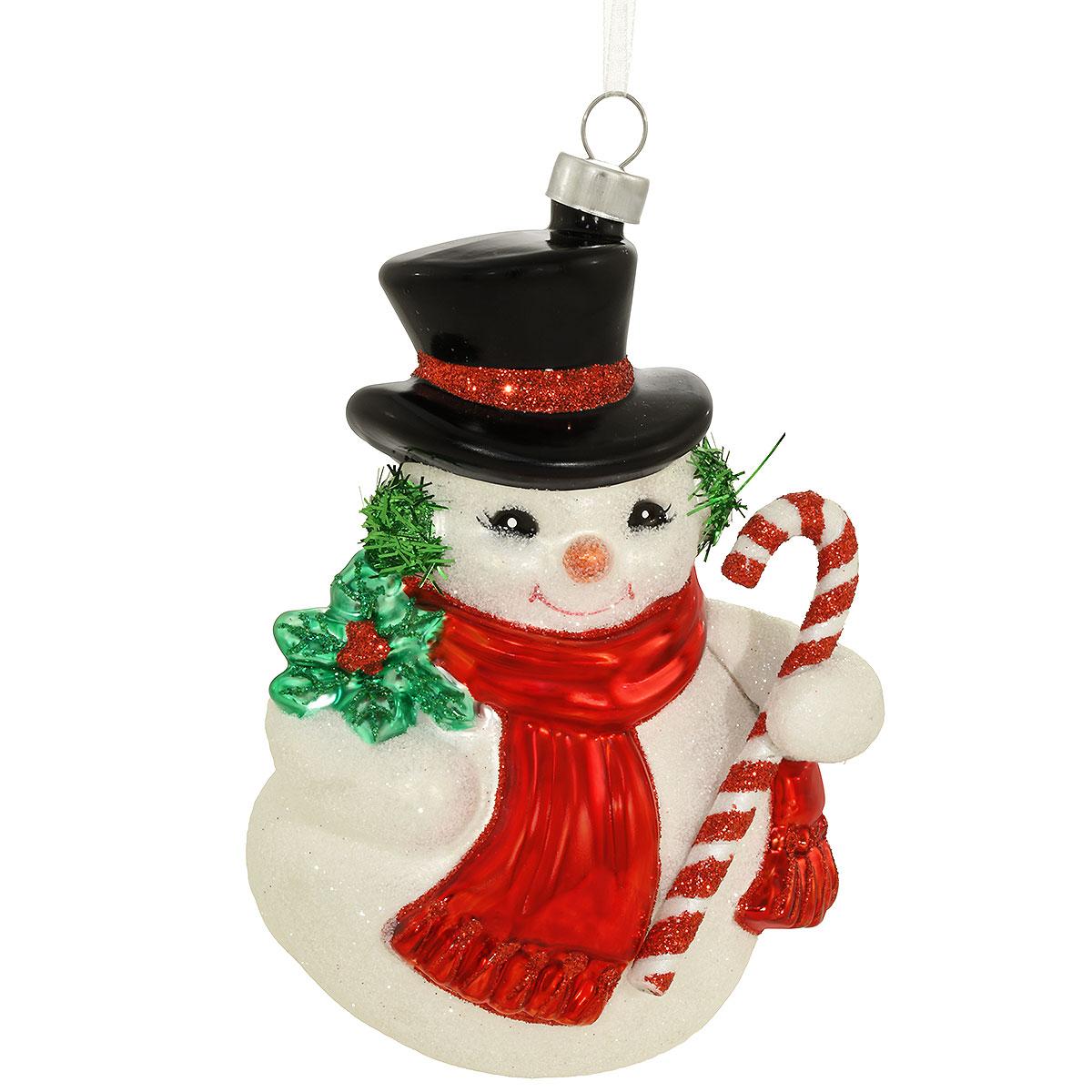 Vintage Snowman Glass Ornament