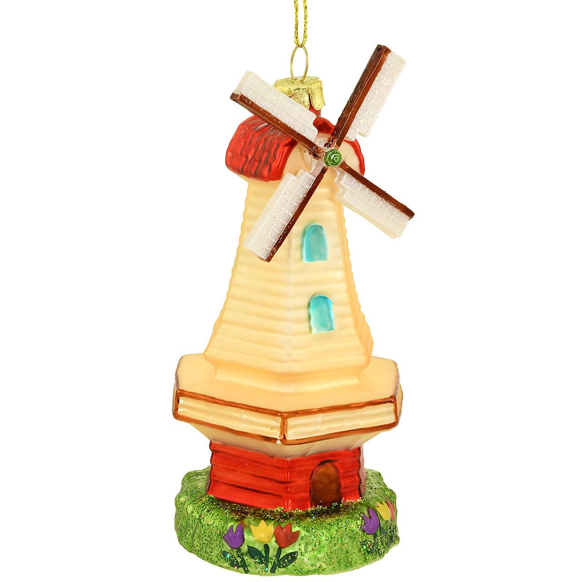 Windmill Glass Ornament
