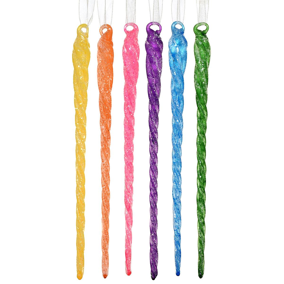 Glow In Dark Glitter Icicles 8 Inch