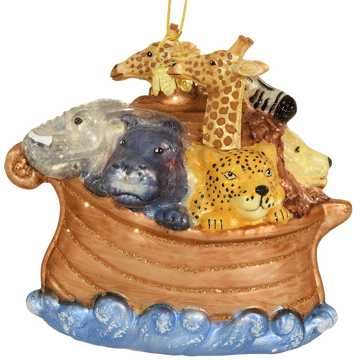 Noah’s Ark Glass Ornament