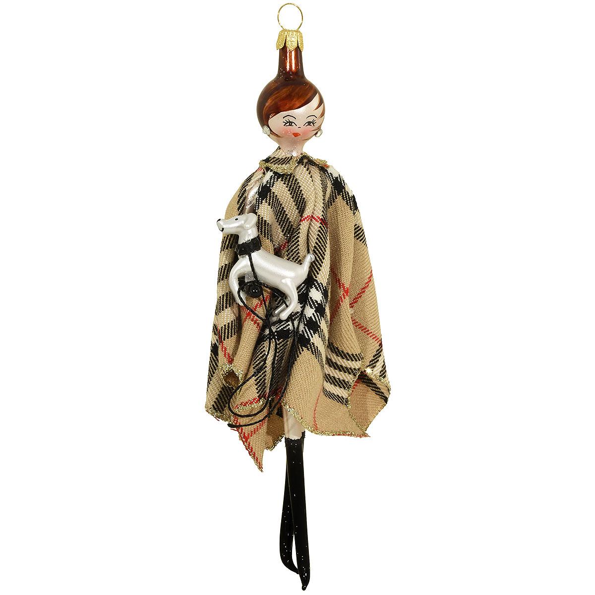 Lady Wearing Burberry Coat Holding