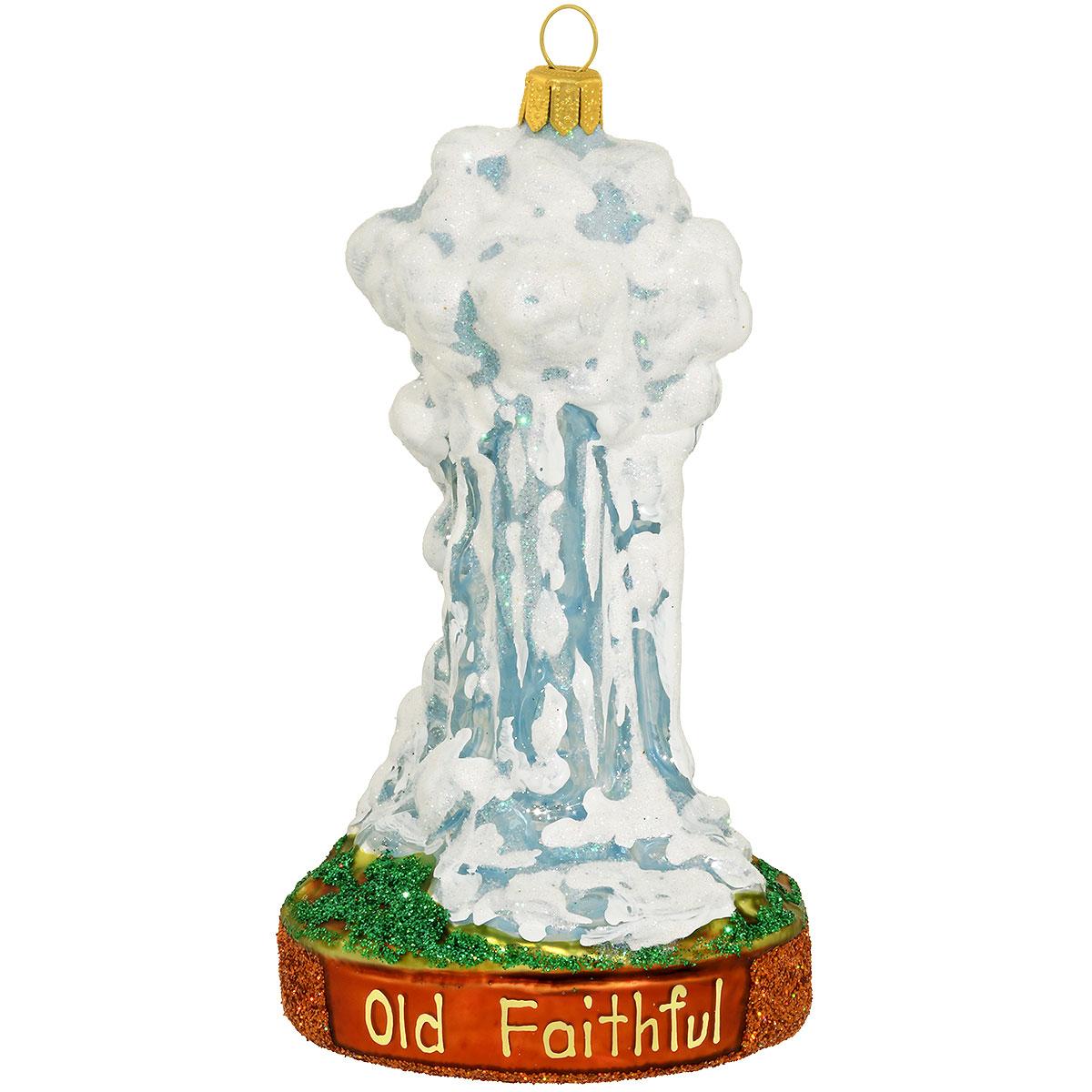 Old Faithful Geyser Glass Ornament