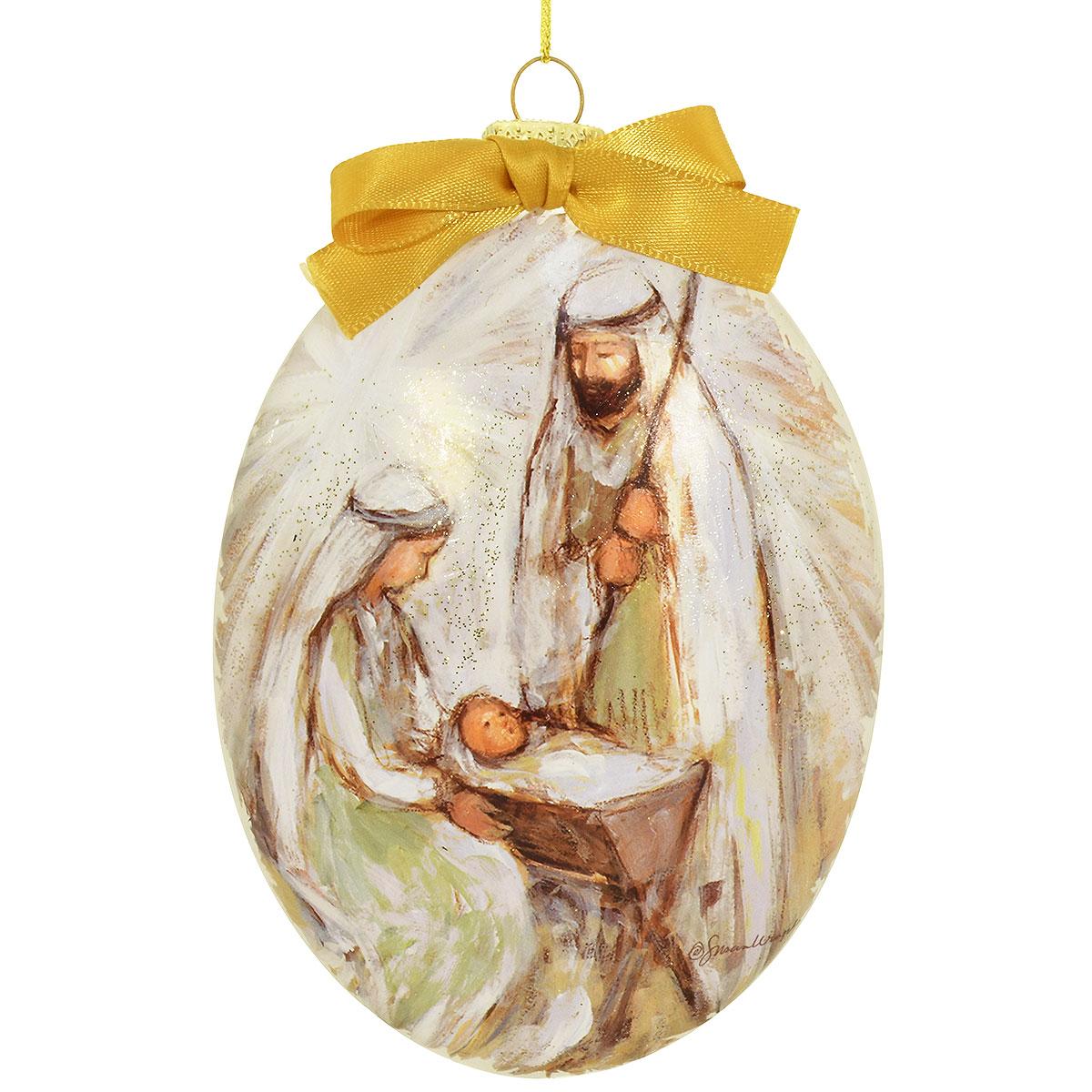 Holy Family Luminary Glass Ornament