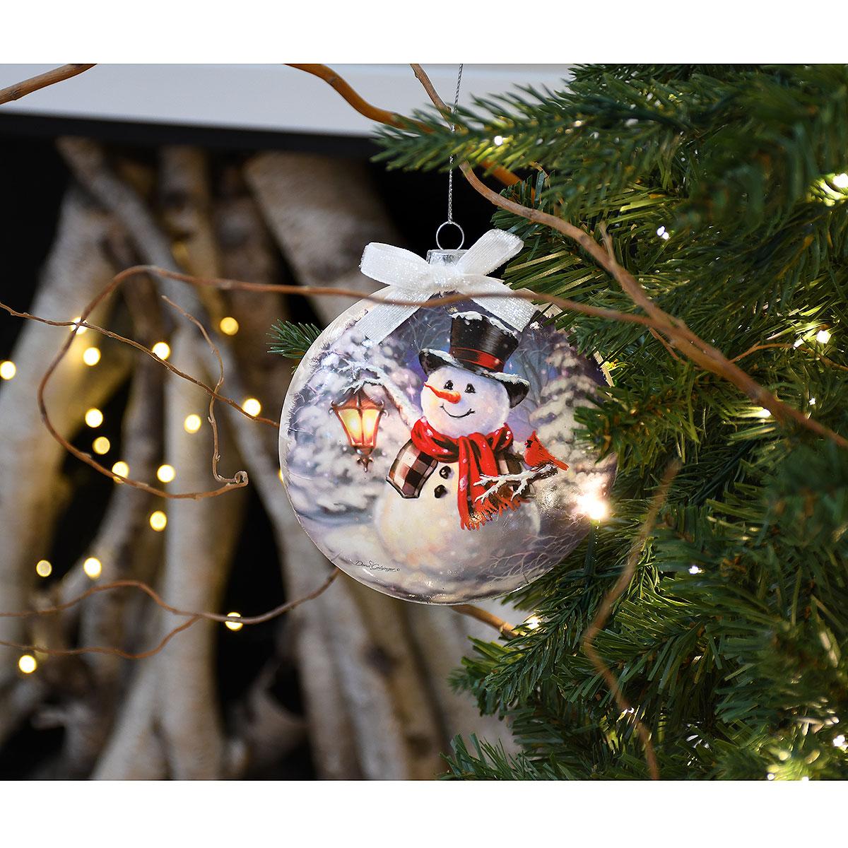 Snowman With Cardinal Luminary