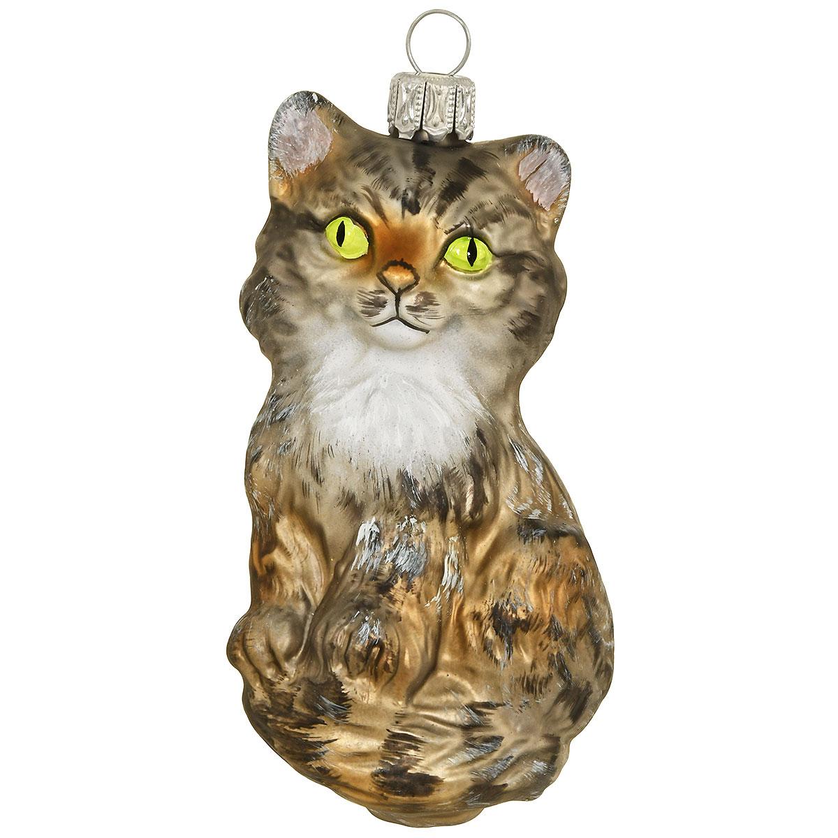 Clio Cat Nila Grey Glass Ornament