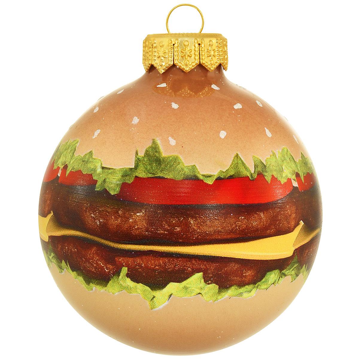 Cheeseburger Glass Ornament
