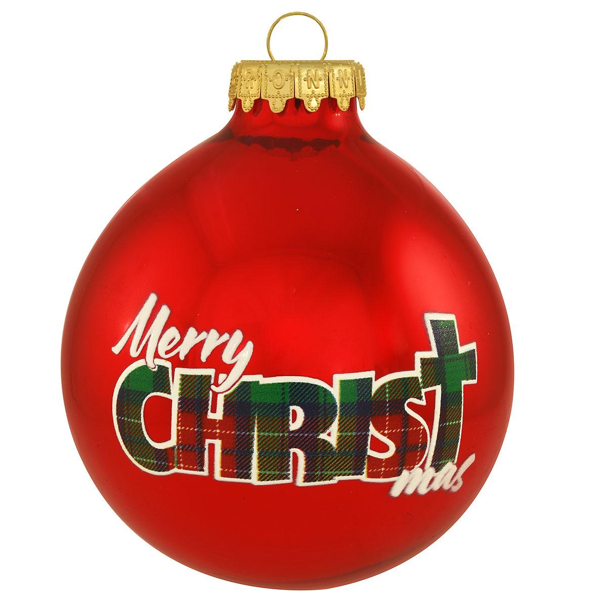 Merry CHRISTmas Glass Ornament