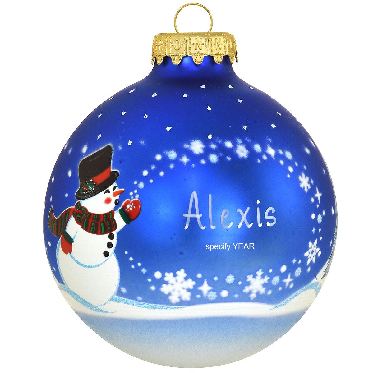 Snowman Sparkle Swirl 2-Tone Blue