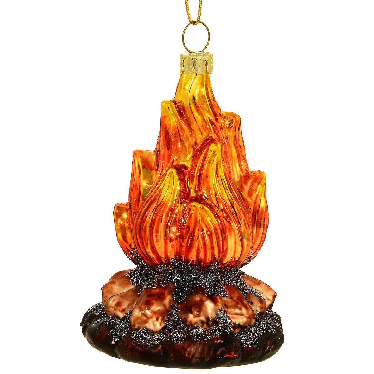 Campfire Glass Ornament