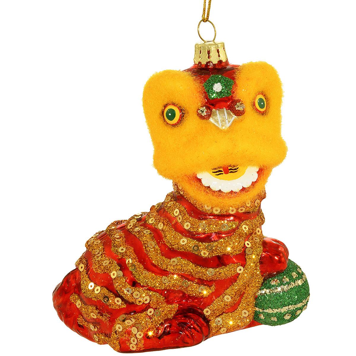 Lion Dancing Chinese New Year Glass