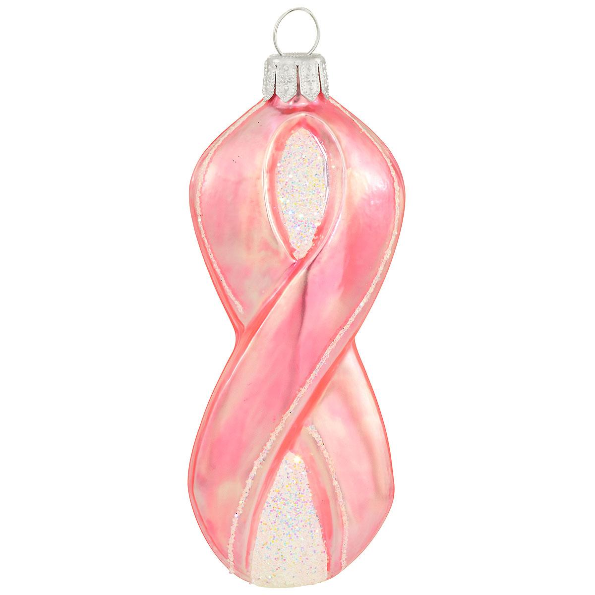 Rose Ribbon Glass Ornament