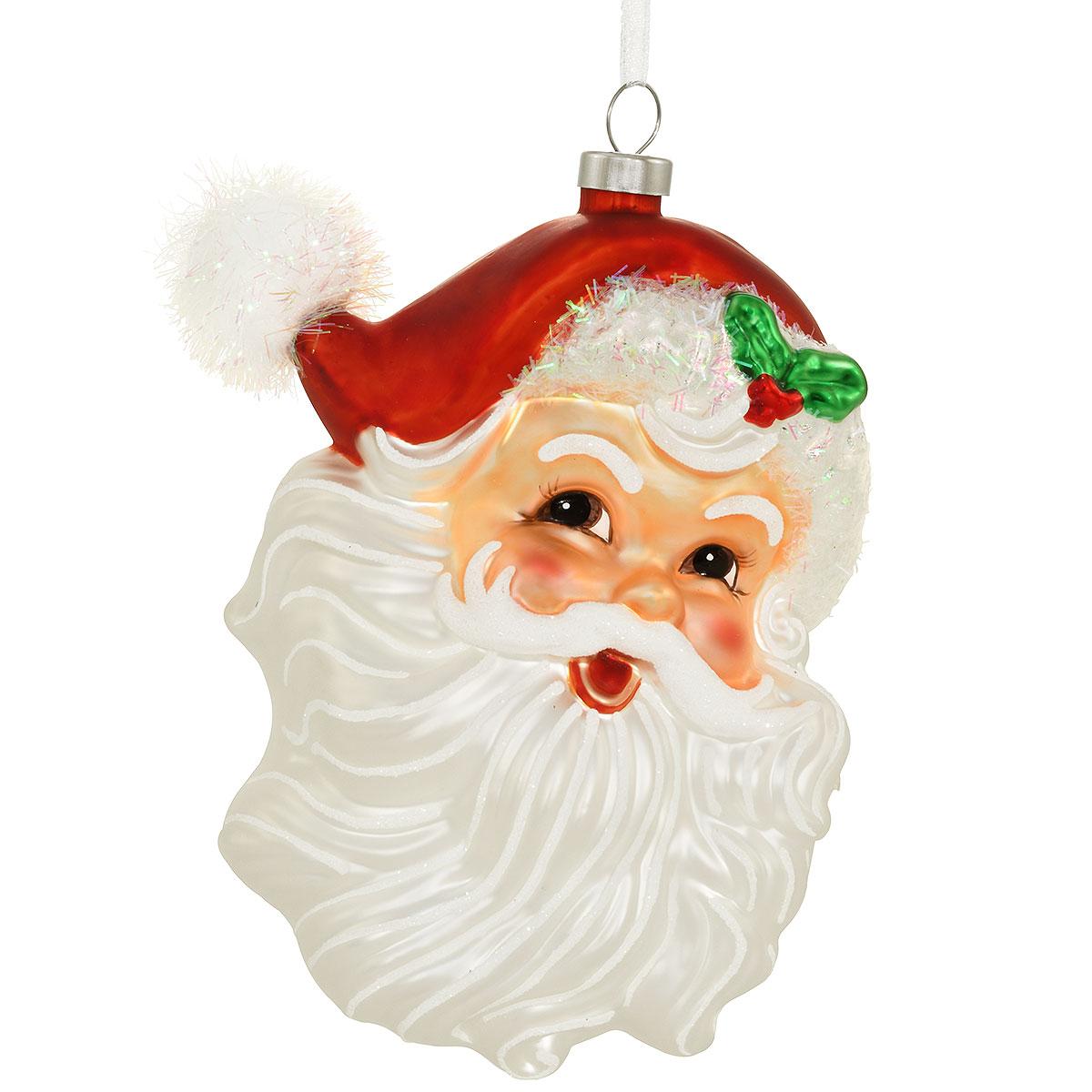 Vintage Santa Glass Ornament