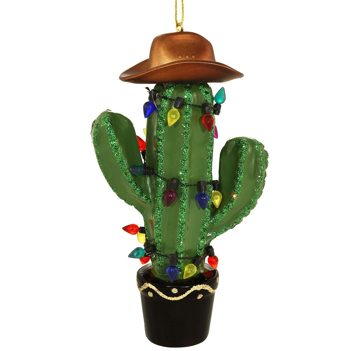 Cactus With Cowboy Hat Ornament