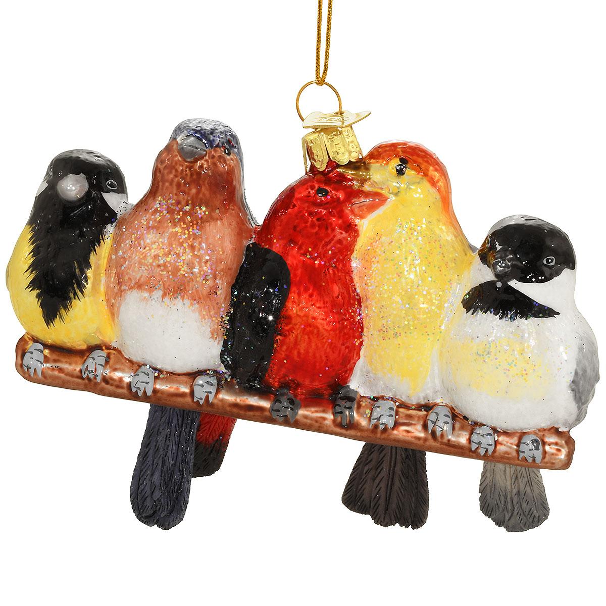 Songbirds 5 Inch Glass Ornament