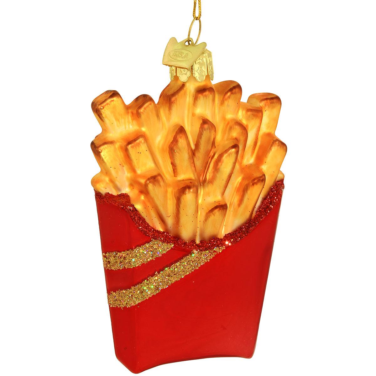 French Fries Glass Ornament