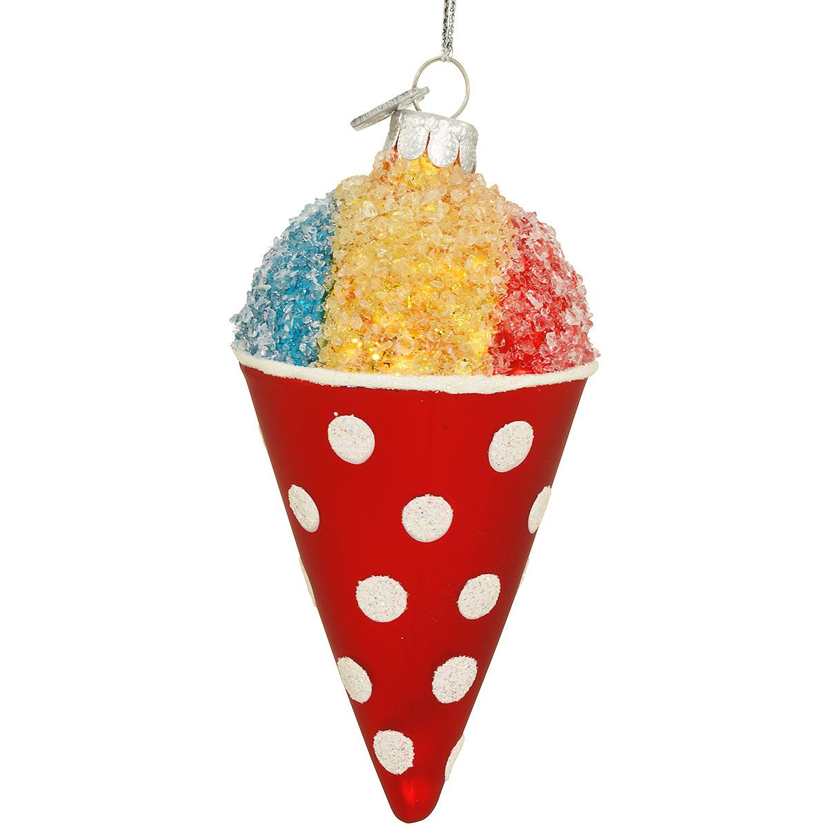 Snow Cone In Red Cone With White