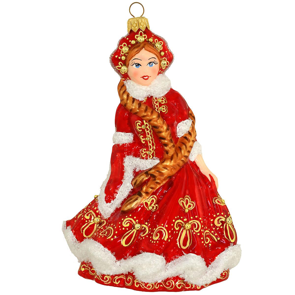 Santa’s Granddaughter Glass Ornam