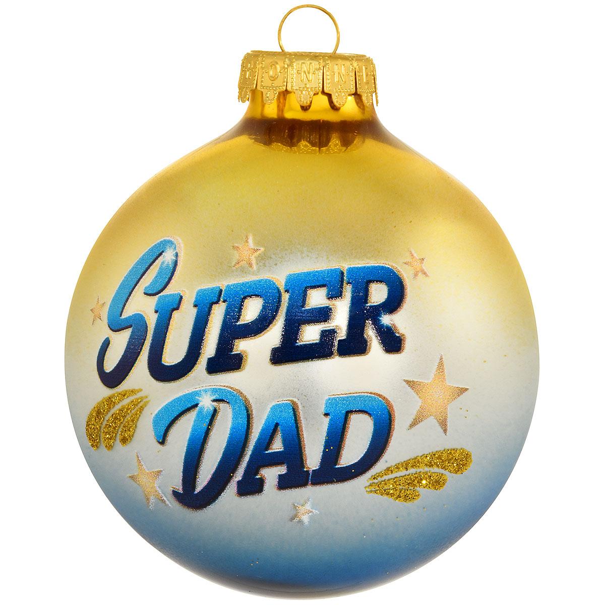 Super Dad Three-Tone Glass Ornament