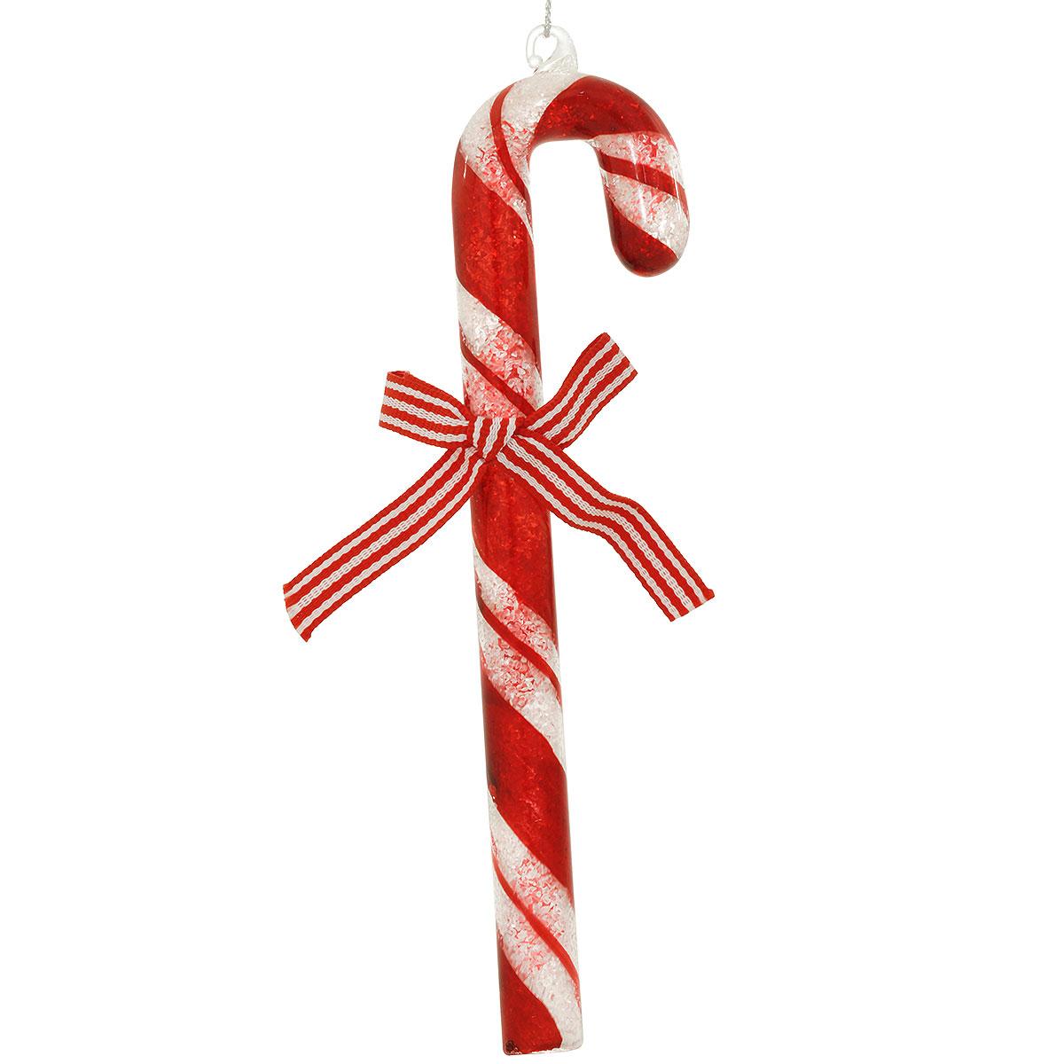 Candy Cane Spun Glass Ornament