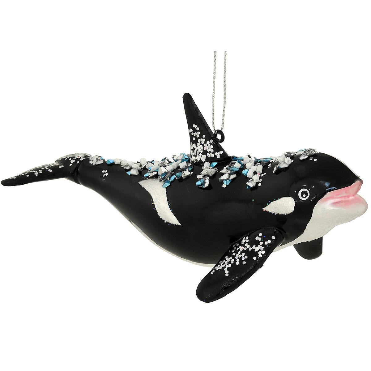 Orca Whale Glass Ornament