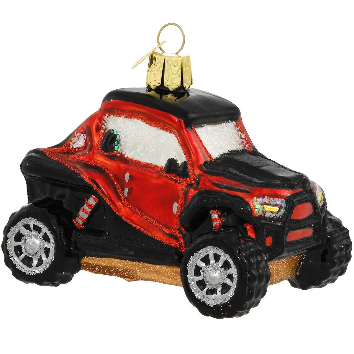 Side By Side ATV Glass Ornament