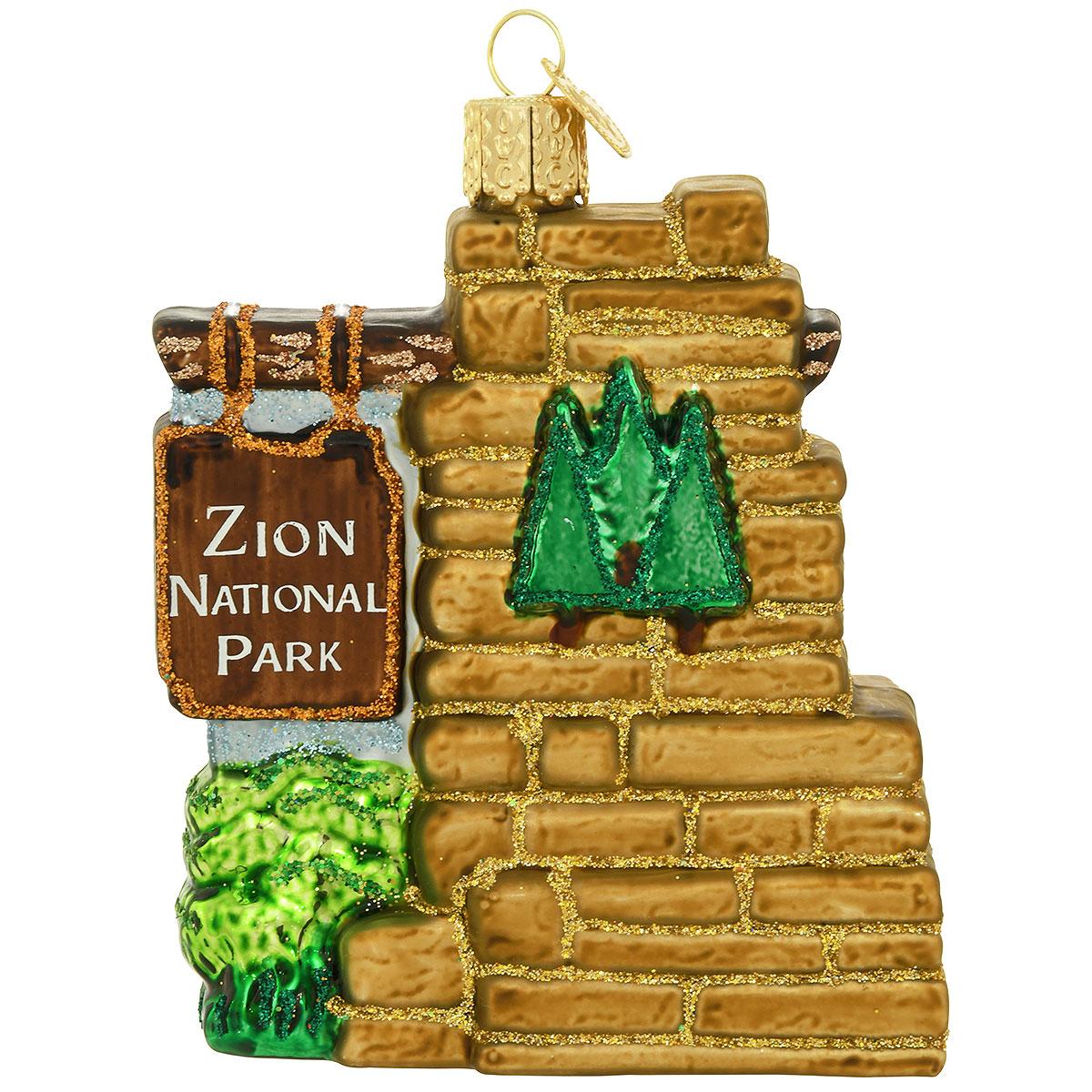 Zion National Park Glass Ornament