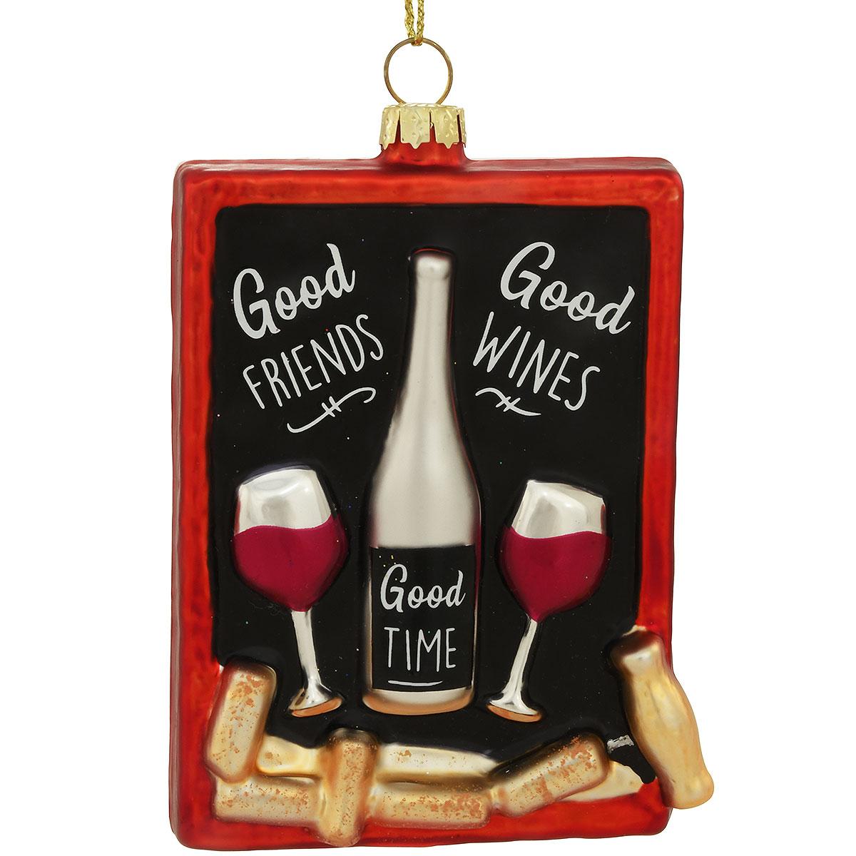 Good Friends, Good Wines Ornament