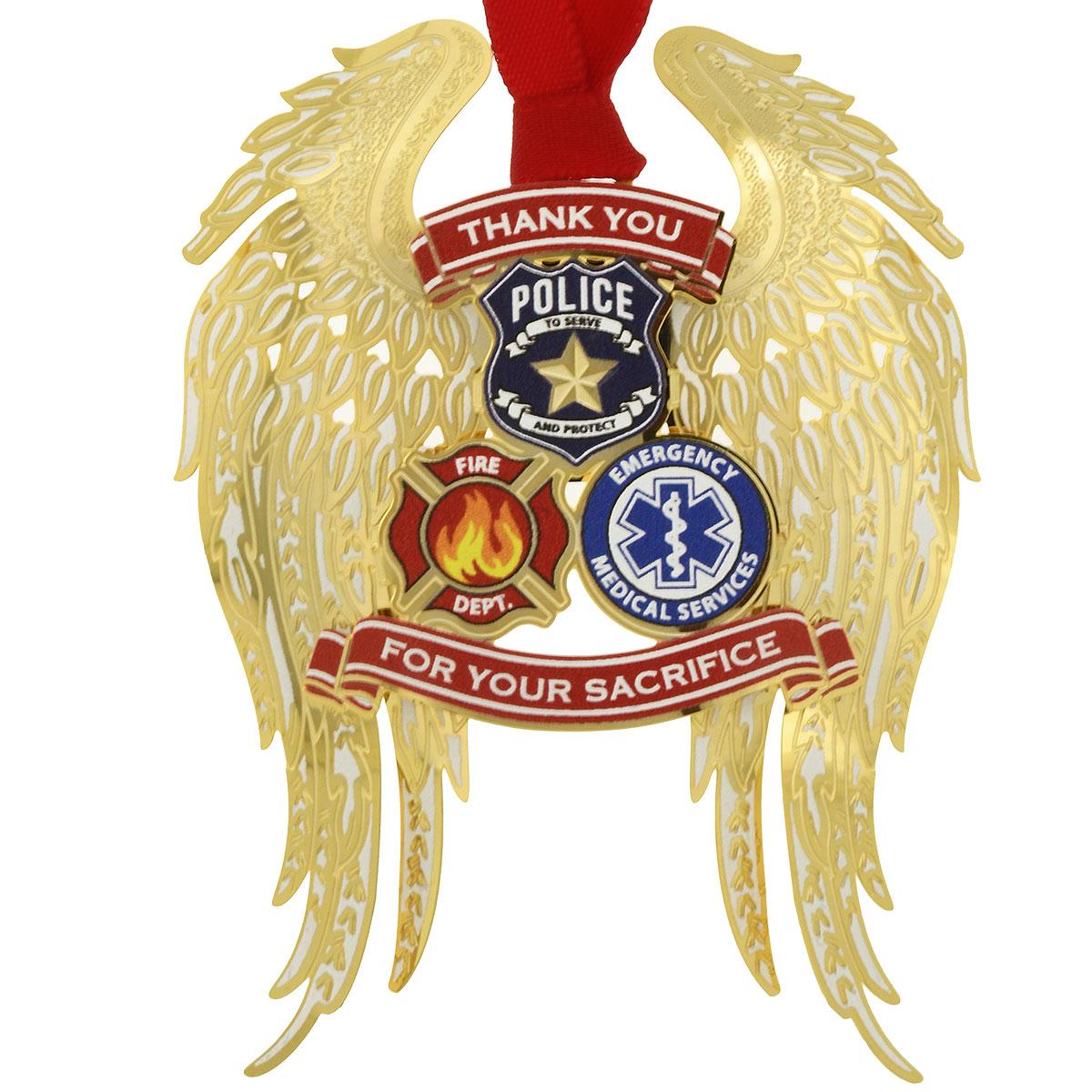 First Responders Brass Ornament