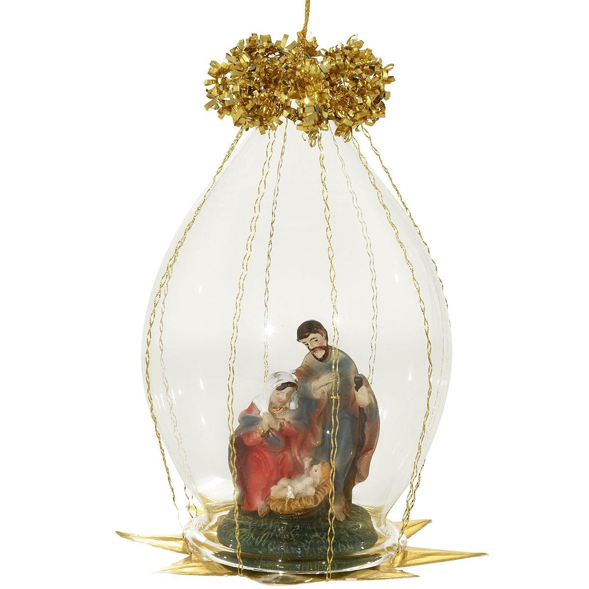 Vintage-Style Nativity In Dome Glass Ornament