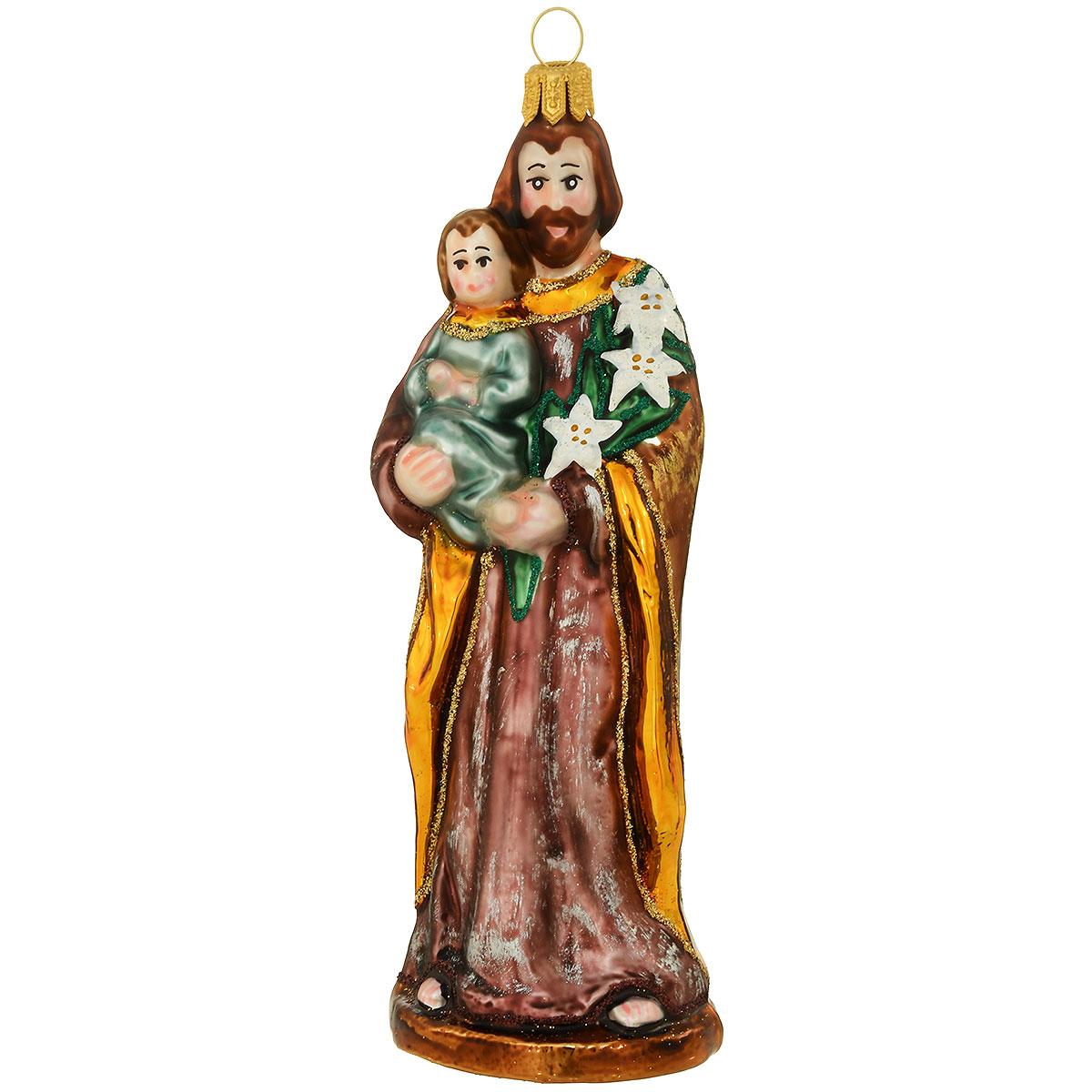St. Joseph Statue Glass Ornament